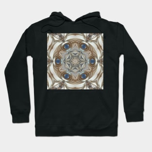 shaped art nouveau styled pattern in grey brown blue and beige Hoodie